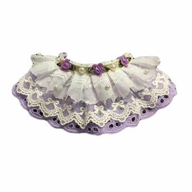 Violet Lace Collars Retro Style Rose Handmade Cat Collars Dog Necklace 8.2-11.2"