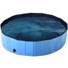 63 Inch Foldable Leakproof Dog Pet Pool Bathing Tub Kiddie Pool for Dogs Cats and Kids