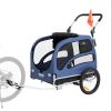 VEVOR Dog Bike Trailer, Supports up to 100 lbs, 2-in-1 Pet Stroller Cart Bicycle Carrier, Easy Folding Cart Frame with Quick Release Wheels, Universal