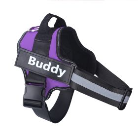 Dog Harness No Pull Reflective Breathable Adjustable Pet (Option: Purple-M)