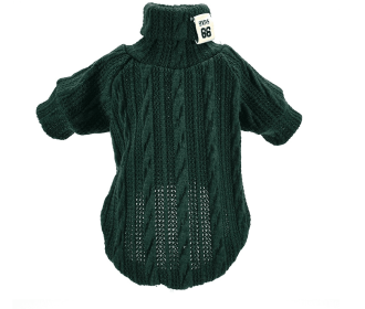 Dog Sweater Turtleneck Solid Color Dogs Clothes Warm Cotton For Puppy Small Medium Dogs Sweatshirt Jacket Chihuahua Teddy (Option: Green-S)