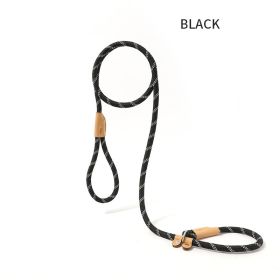 Dog Rope Pet Pulling Rope Puppy Strap Traction Rope Heavy Duty Belt Large Dog Leash Dog Collar Strap Dog Training Pet Harness Hands-Free Leash For Sma (Color: Black, size: 1.8x1)