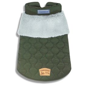 Touchdog 'Furrost-Bite' Fur and Fleece Fashion Dog Jacket (Color: Green, size: X-Large)